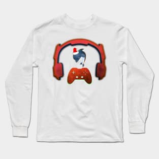 Christmas Dolphin - Gaming Music Headphones - Christmas Holiday Gift Long Sleeve T-Shirt